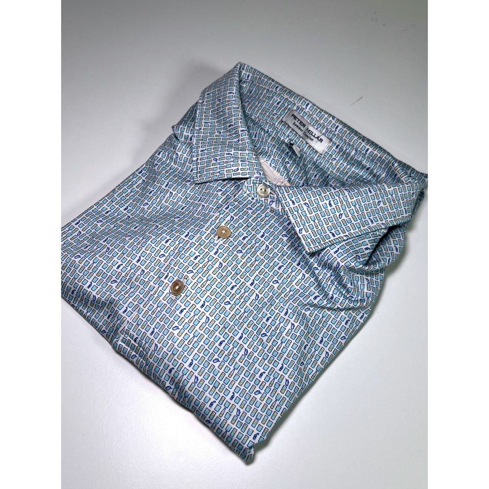Peter Millar Golf on the Rocks Polo  Mens XXL Blue Summer Comfort Williams Logo